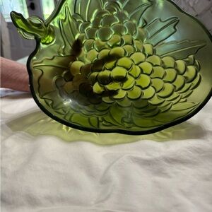 Green Glass Fruit Bowl